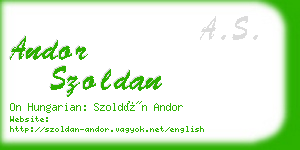 andor szoldan business card